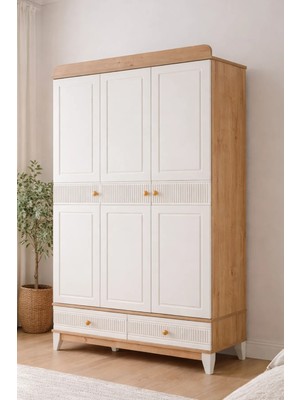 Setay Gardırop, Bakü 3 Kapaklı 2 Çekmeceli Dolap