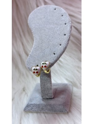 PremiumPort Sevimli Kalp Çocuk Çelik Küpe, Renkli ve Dayanıklı Takı