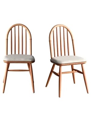 Vivense Laura Natural Ahşap Düz Ayak Sandalye, 2 Adet