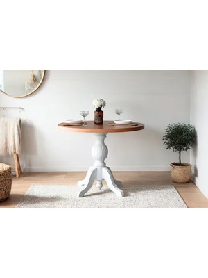 Vivense Rold Natural Beyaz Mutfak Masası, 100X100