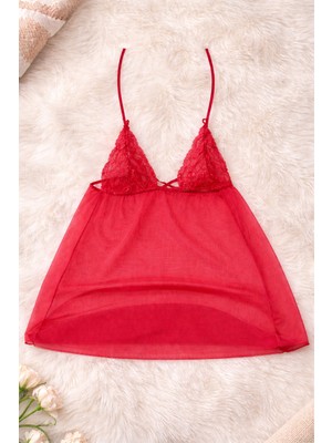 Liora De Mar Dantel Detaylı Şifon Babydoll Gecelik