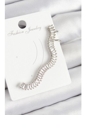 Youday Accessories Pirinç Su Yolu Model Gümüş Renk Sağ Kıkırdak Küpe