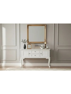 Vivense Olivia Country Iskandinav Konsol, Lake Beyaz