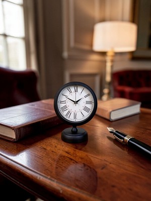 TeknoKapsül Black Heritage 25 x 20 cm Metal Masa Saati