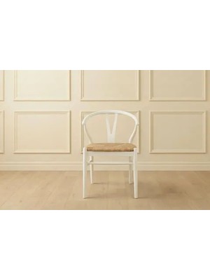 Vivense Simon Lake Mat Kayın Ağacı Sandalye, Beyaz