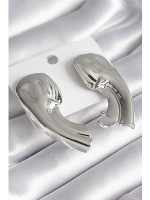 Youday Accessories Pirinç Gümüş Renk Işlemeli Kadın Küpe