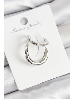 Youday Accessories Pirinç Halka Model Gümüş Renk Sağ Kıkırdak Küpe