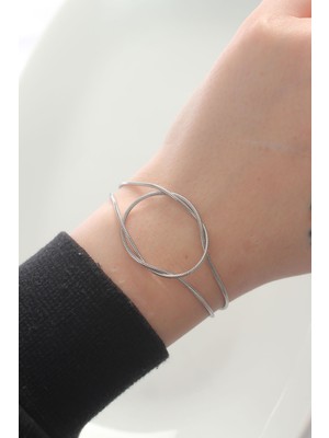 Youday Accessories 316L Çelik Gümüş Renk Düğüm Model Bileklik