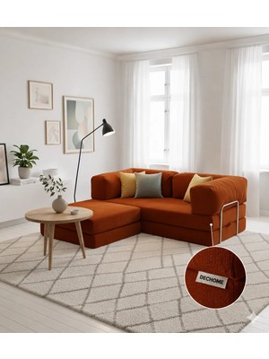 Dechome Yeny Fitilli Kadife | Köşe Koltuk | 200X200 Köşe Takımı | Modüler Köşe Takımı | Yataklı L Koltuk | Fitilli Kadife |  Kılıflar Yıkanabilir