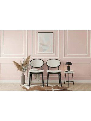 Vivense Medin Lake Döşemeli Kayın Ağacı Sandalye, Siyah, 2 Adet