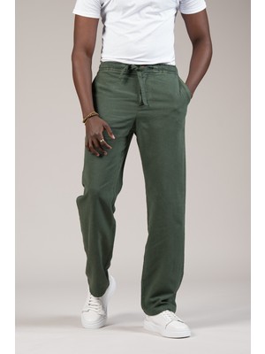 Akçaylar Lyocell Kumaş Beli Lastikli ve Iplikli Yazlık Baggy Pantolon