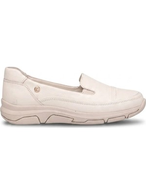 Mammamia D26YA-3570 Kadın Hakiki Deri Casual Ayakkabı Krem