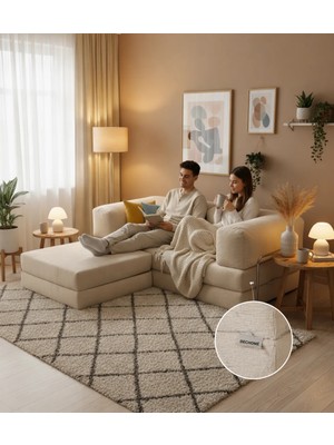 Dechome 200X200 Köşe Takımı |kadife | Köşe Koltuk | Modüler Köşe Takımı | Yataklı L Koltuk | Fitilli Kadife | Yıkanabilir Fitilli Kadife Kumaş