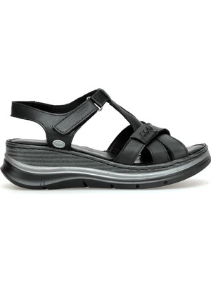 Mammamia D26YS-2590 Kadın Hakiki Deri Dolgu Topuk Sandalet Siyah