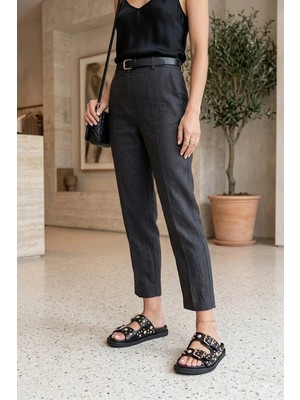 Ayakkabı Fuarı Elit HML4040 Kadın Taşlı Düz Terlik Siyah