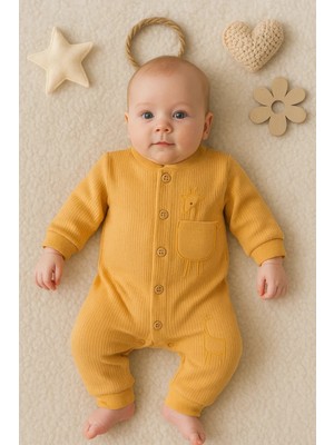 Herşey Trend Herşeytrend Zürafa Nakışlı Cepli % 100 Pamuk Erkek Bebek Tulumu