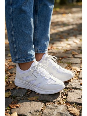 Ekinox Store Kadın Günlük Spor Ayakkabı Beyaz Hafif Rahat Sneaker
