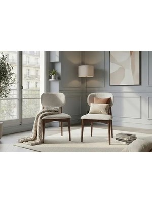 Vivense Soho Döşemeli Kayın Sandalye, Ceviz, 2 Adet