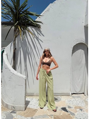 Die&More Belden Bağcıklı Yazlık Keten Pantolon