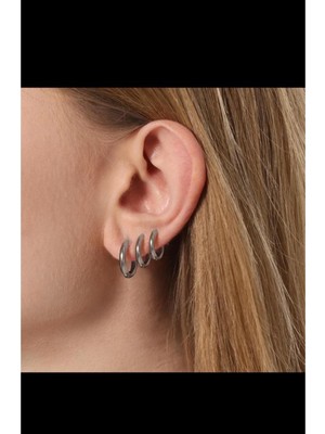 PremiumPort Şık 3'lü Kalın Halka Küpe Seti, Zarif ve Modern Tasarım