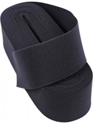 Pileli Store Siyah  - 3cm Paça Lastik Geniş 10MT. (4887)