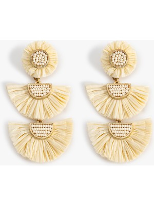 Koton Geometrik Hasır Küpe Sallantılı - Koton x Melis Ağazat