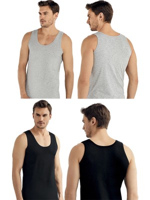 Şahinler E005 6lı Paket Erkek 3gri-3siyah Atlet M