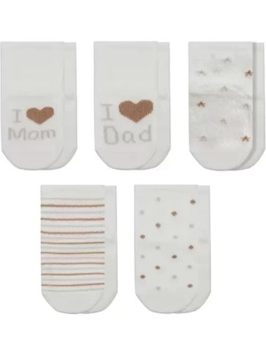 Gray Line Gry Mom Dad Kutulu Penye Soket Çorap 5li 10148 Ekru Kahve Nel1