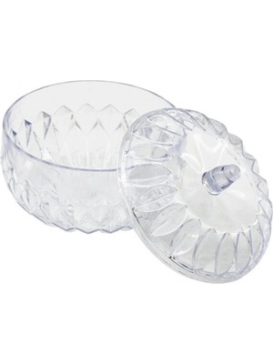 Pileli Store Şeffaf Yuvarlak Kapaklı Mika - Plastik Şekerlik (4887)