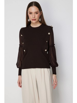 Eskişehir Mağazacılık 76444 Onteks Bluz Kolları Tül Farklı Aksesuarlı