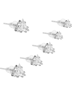 PremiumPort Parlak Beyaz Altın Kaplama Çelik Küpe, Şık ve Zarif Takı