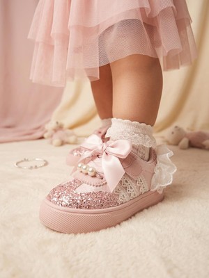 Marco Kids 26Y859 Kız Bebe Simli Tüllü Cırt Bağ Sneaker Ayakkabı
