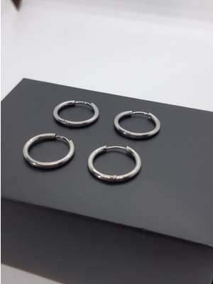 PremiumPort 10 mm Paslanmaz Çelik Halka Küpe, Çift Paket, Alerjisiz, Şık Aksesuar