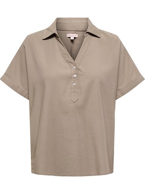 Only Onlarıs Lıfe Cap Sleeve Shırt Wvn cc Kadın Gri Bluz - 15364279