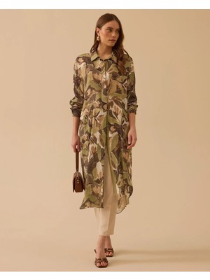 Seçil 1006 Oversize Desenli Uzun Tunik#26#