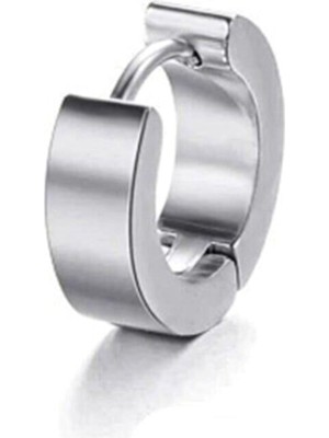 PremiumPort Erkek Gümüş Titanyum Modern Şık Takı Küpe Seti