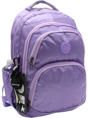 Bevitton Okul Çantası Su Geçirmez Kumaş Okul Sırt Çantası 2100 Lila