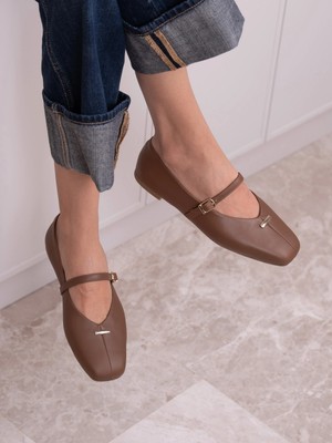 Ece'nin Butiği Muriel Taba Hakiki Deri Kadın Babet