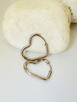 PremiumPort Altın Renk Çelik Kalp Küpe, 2 Cm, Şık ve Zarif Takı