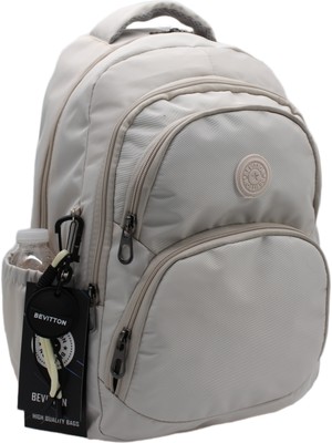 Bevitton Okul Çantası Su Geçirmez Kumaş Okul Sırt Çantası 2100 Bej