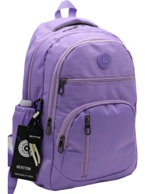 Bevitton Okul Çantası Suya Dayanıklı Kumaş Unisex Lila Okul Sırt Çantası 1700