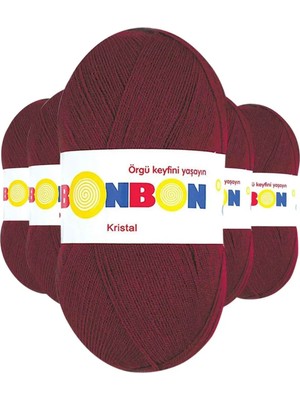 Royaleks Group 5 Adet Kristal El Örgü Lif Ipi Bordo 98220
