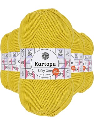 Royaleks Group 5 Adet Baby One Tüylenmeyen El Örgü Ipi Yünü Hardal Sarı K1321