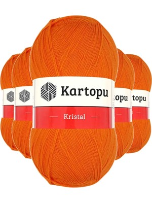 Royaleks Group 5 Adet Kristal Çift Katlı El Örgü Lif Ipi Turuncu K210