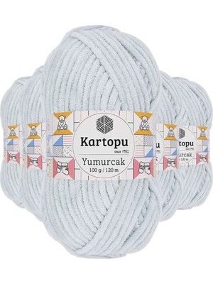 Royaleks Group 5 Adet Yumurcak Kadife El Örgü Ipi Açık Gri K919