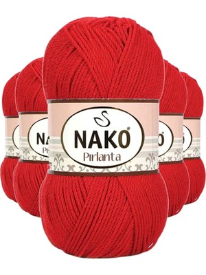 Royaleks Group 5 Adet Pırlanta Amigurumi El Örgü Ipi Yünü Gelincik Kırmızı 6741