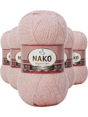 Royaleks Group 5 Adet Angora Lüks El Örgü Ipi Powder 21356