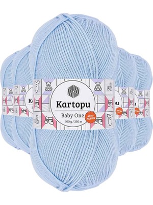Royaleks Group 5 Adet Baby One Tüylenmeyen El Örgü Ipi Yünü Mavi K544