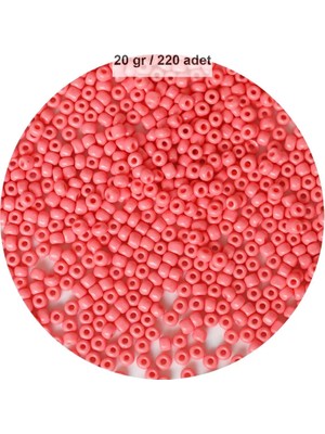 Royaleks Group Pembe Renk 4 mm Yaklaşık 220 Adet/20 Gram Cam Boncuk Oya Yazma Bileklik ve Kolye