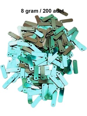 Royaleks Group Yeşil 15 x 5 mm Dantel Oya Yazma Halhal Abiye Lazer Kesim Pul 200 Adet / 8 Gram